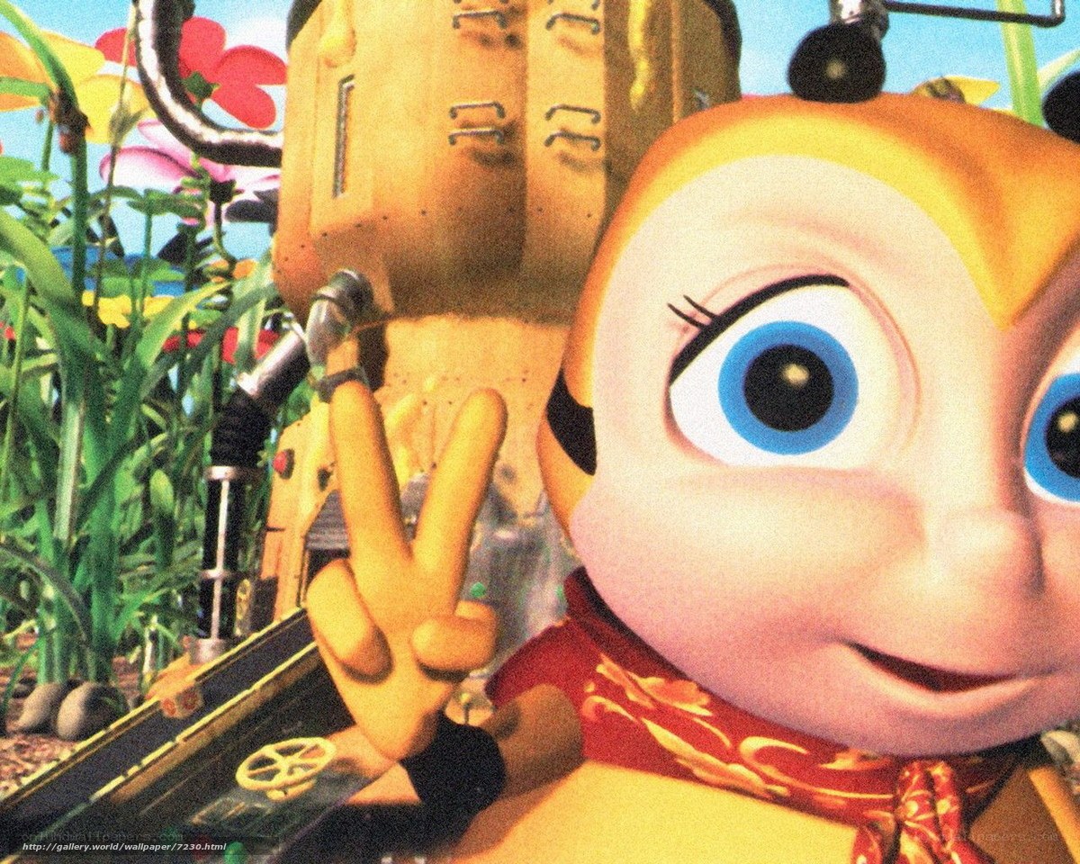 bee character making peace sign