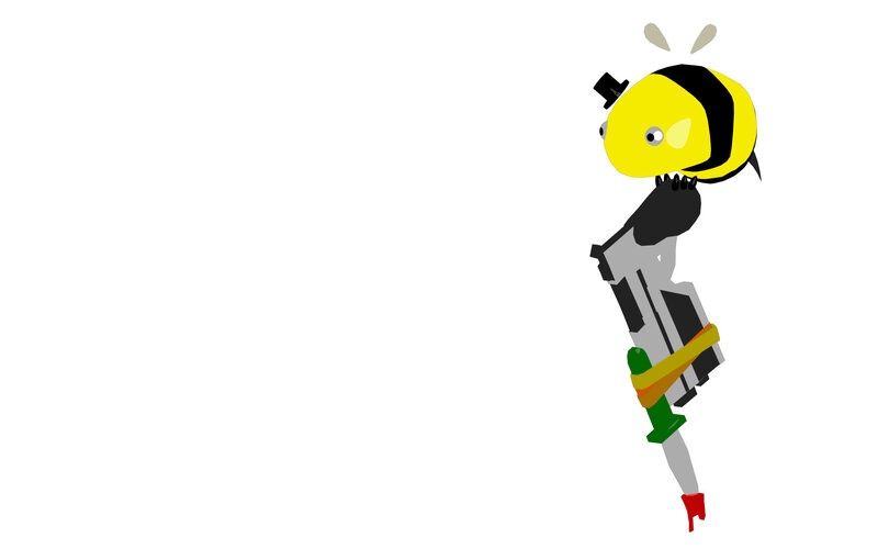 bee character with weapon