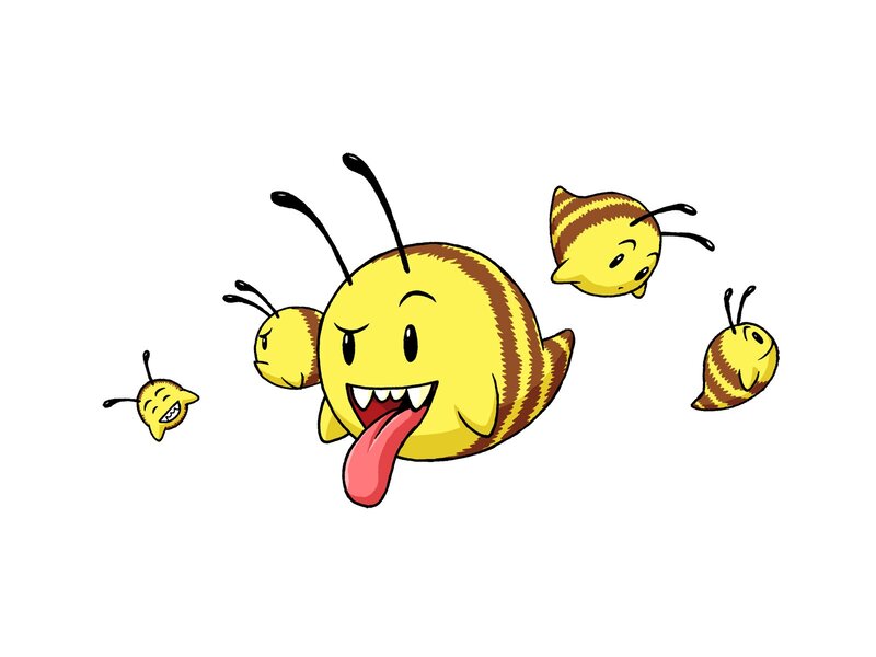Bee characters in cartoon style