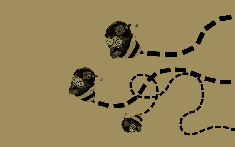 Bee characters in motion