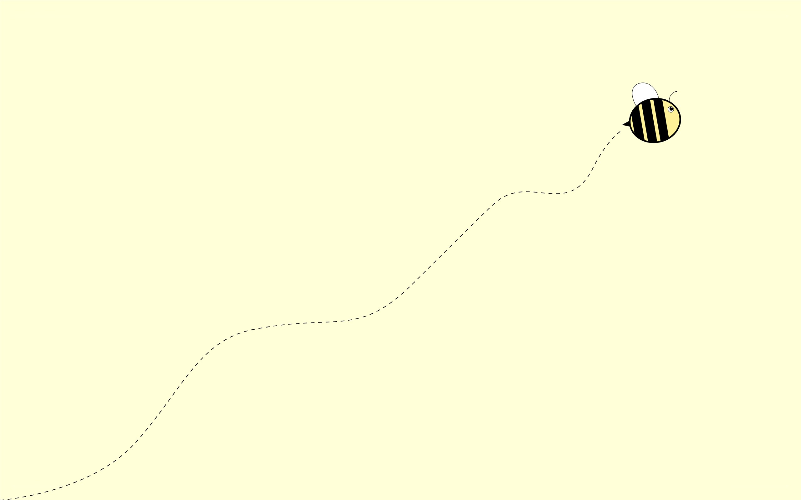 bee flying on a path