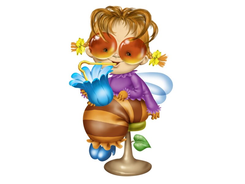 Bee Girl Drinking Juice