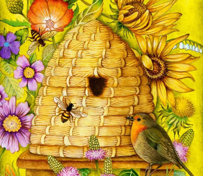 Bee Hive with Birds
