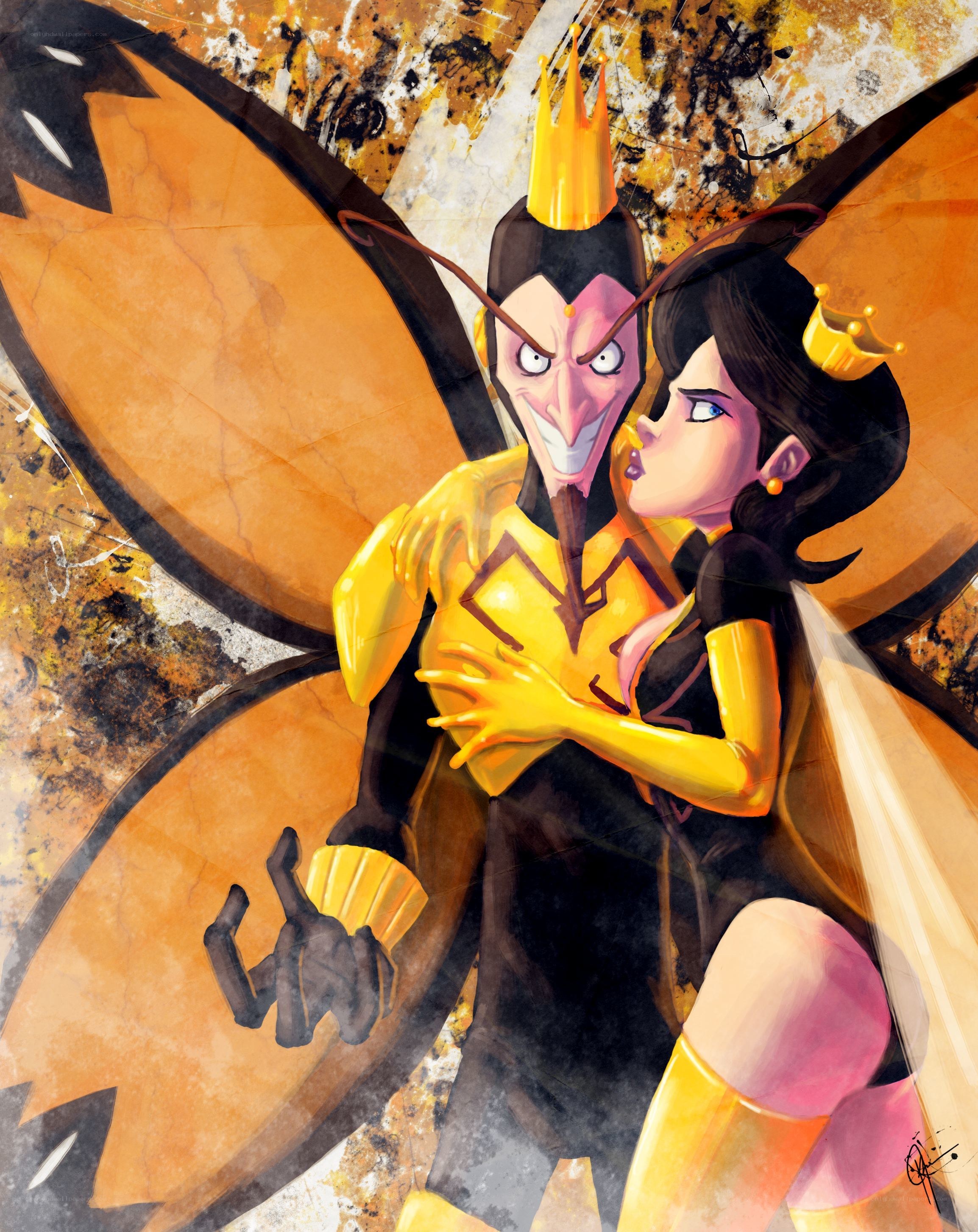 bee king and queen artwork