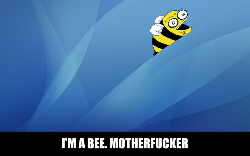 bee meme with text