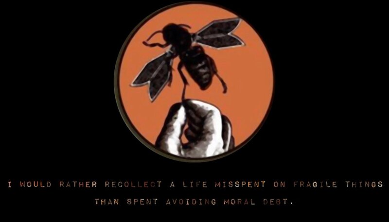 bee on hand with quote