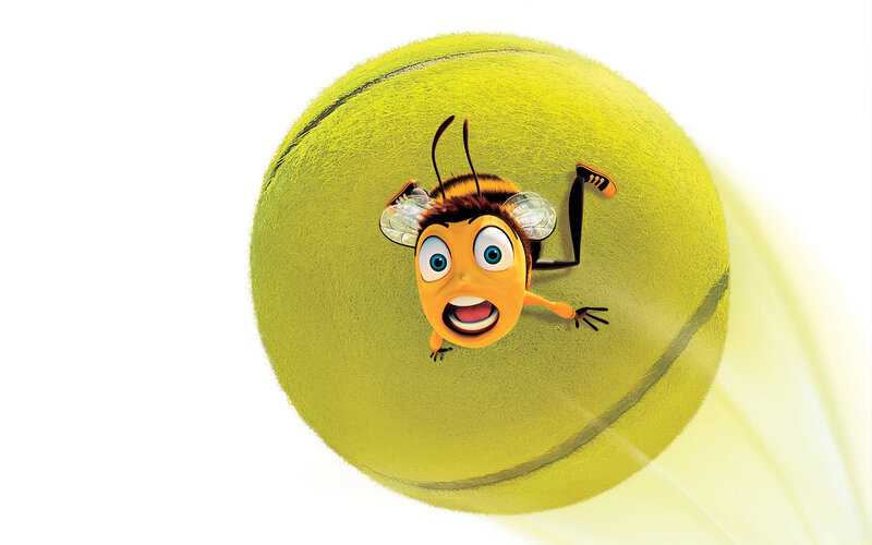 Bee on Tennis Ball — Yellow