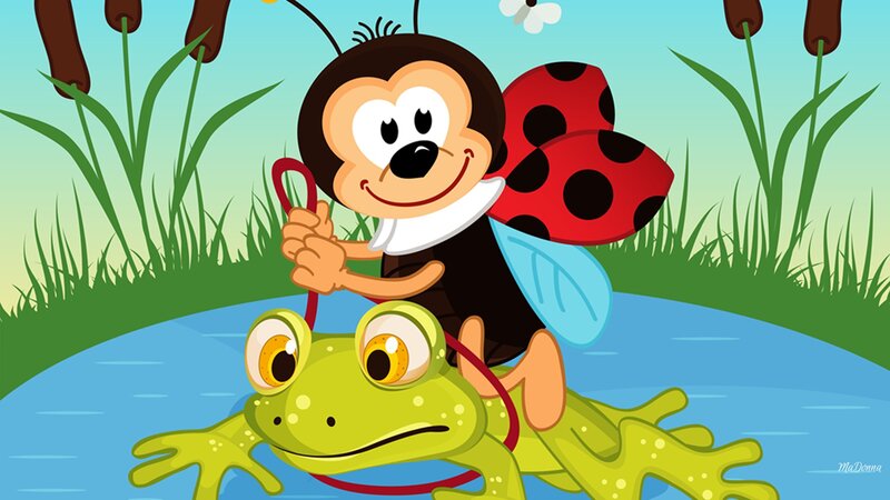 Bee Riding Frog