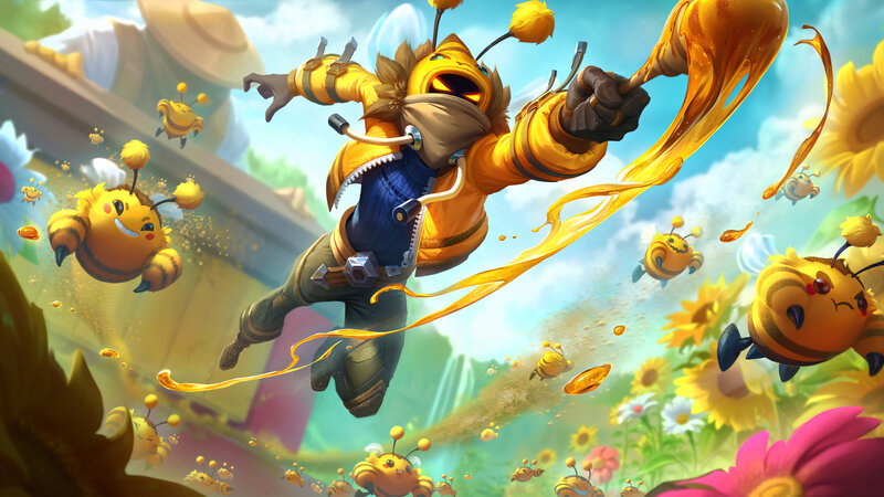 Bee-themed Character in Flight — Yellow