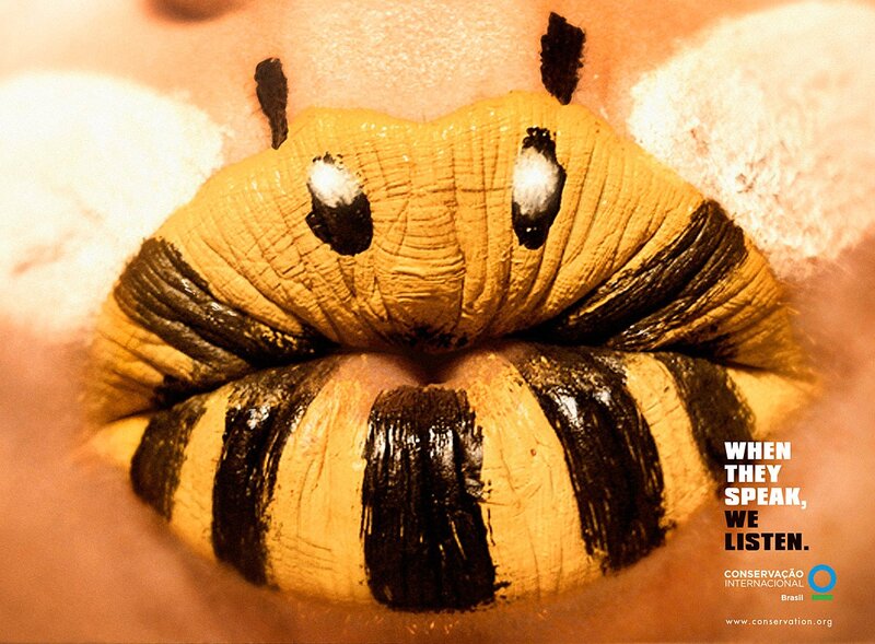 bee-themed lips advertisement