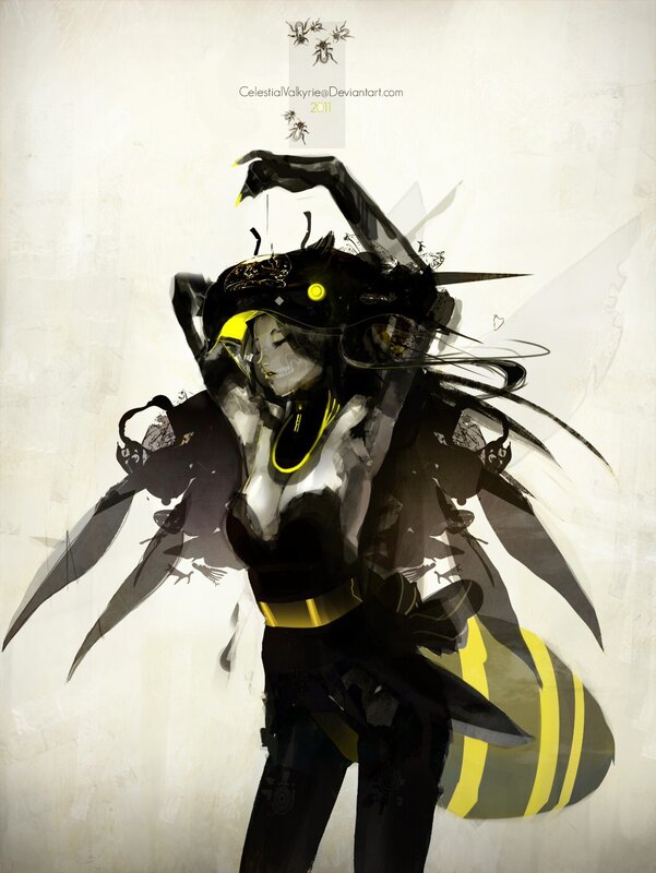 bee-themed warrior character