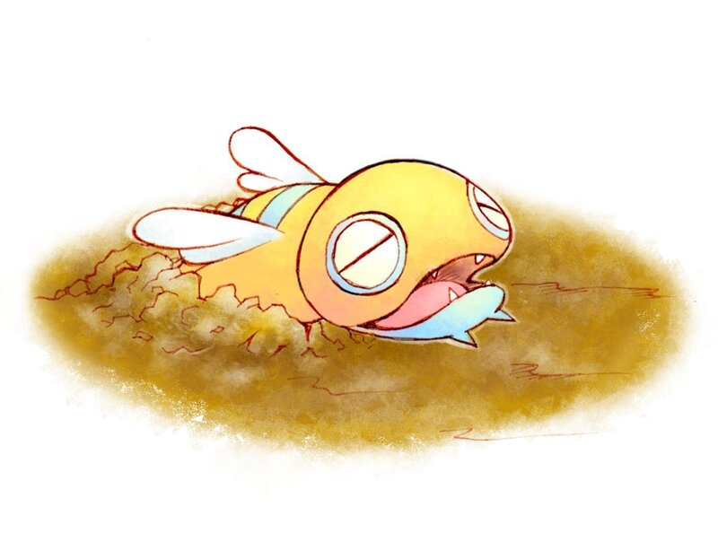 Beedrill digging in dirt
