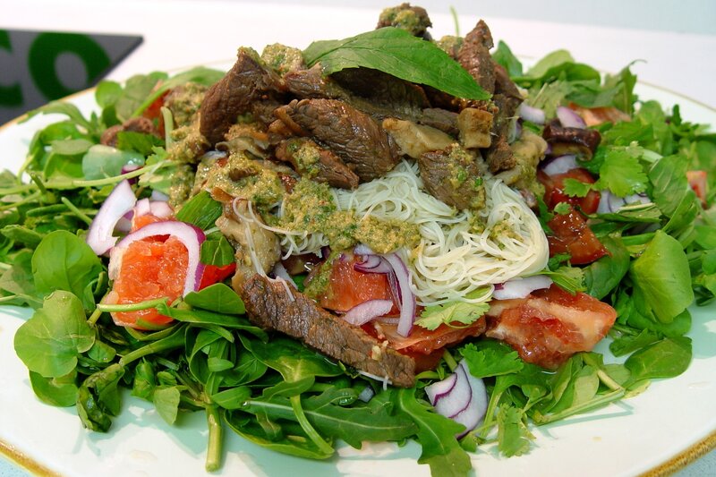 Beef and noodle salad
