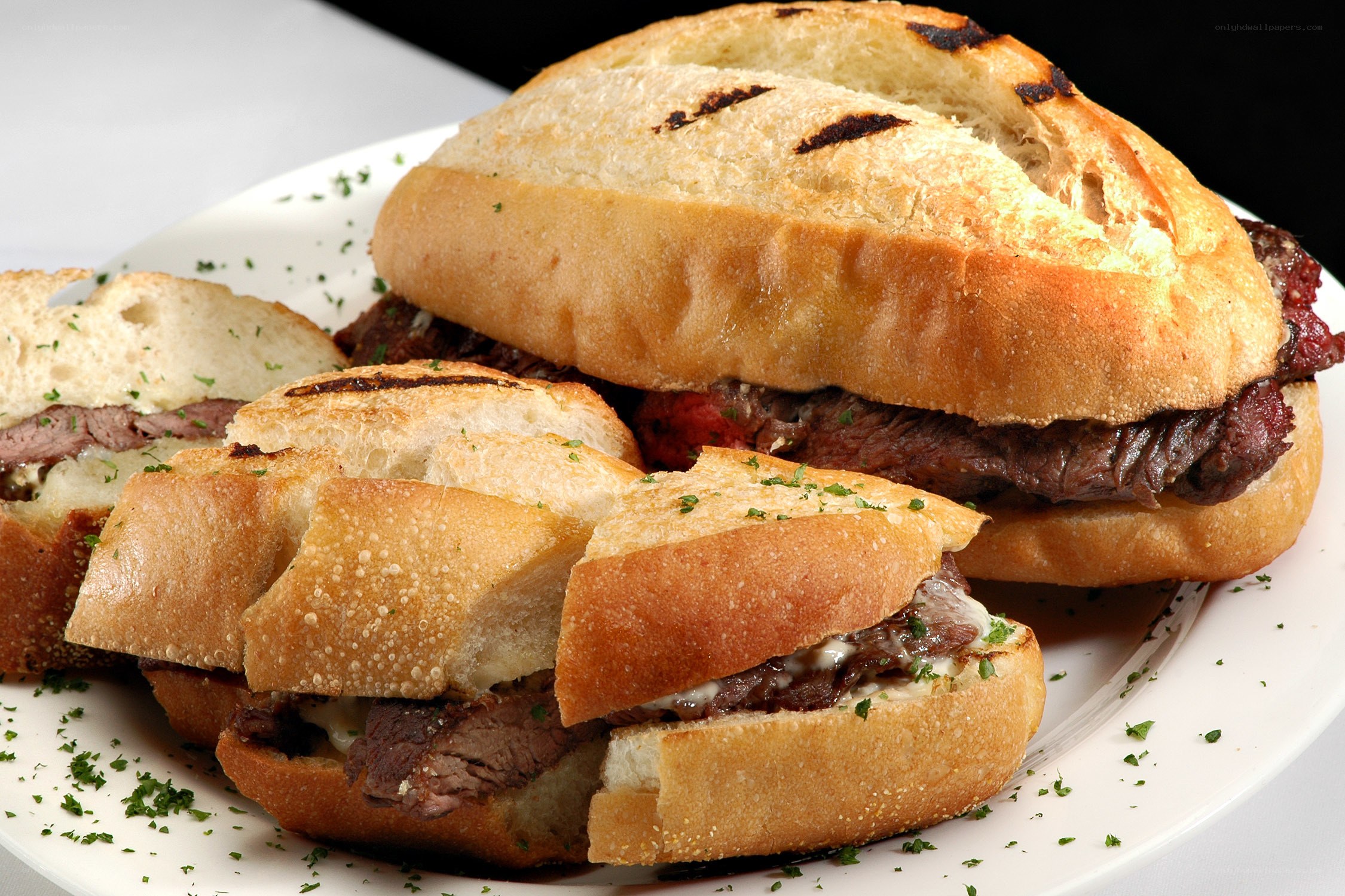 Beef sandwiches on a plate