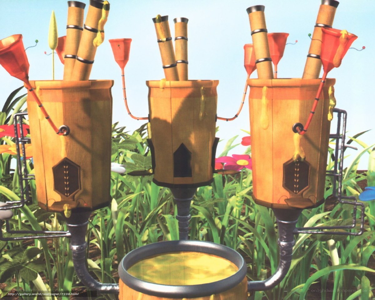 Beehive-like structures in garden