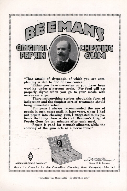 Beeman's Pepsin Gum Ad