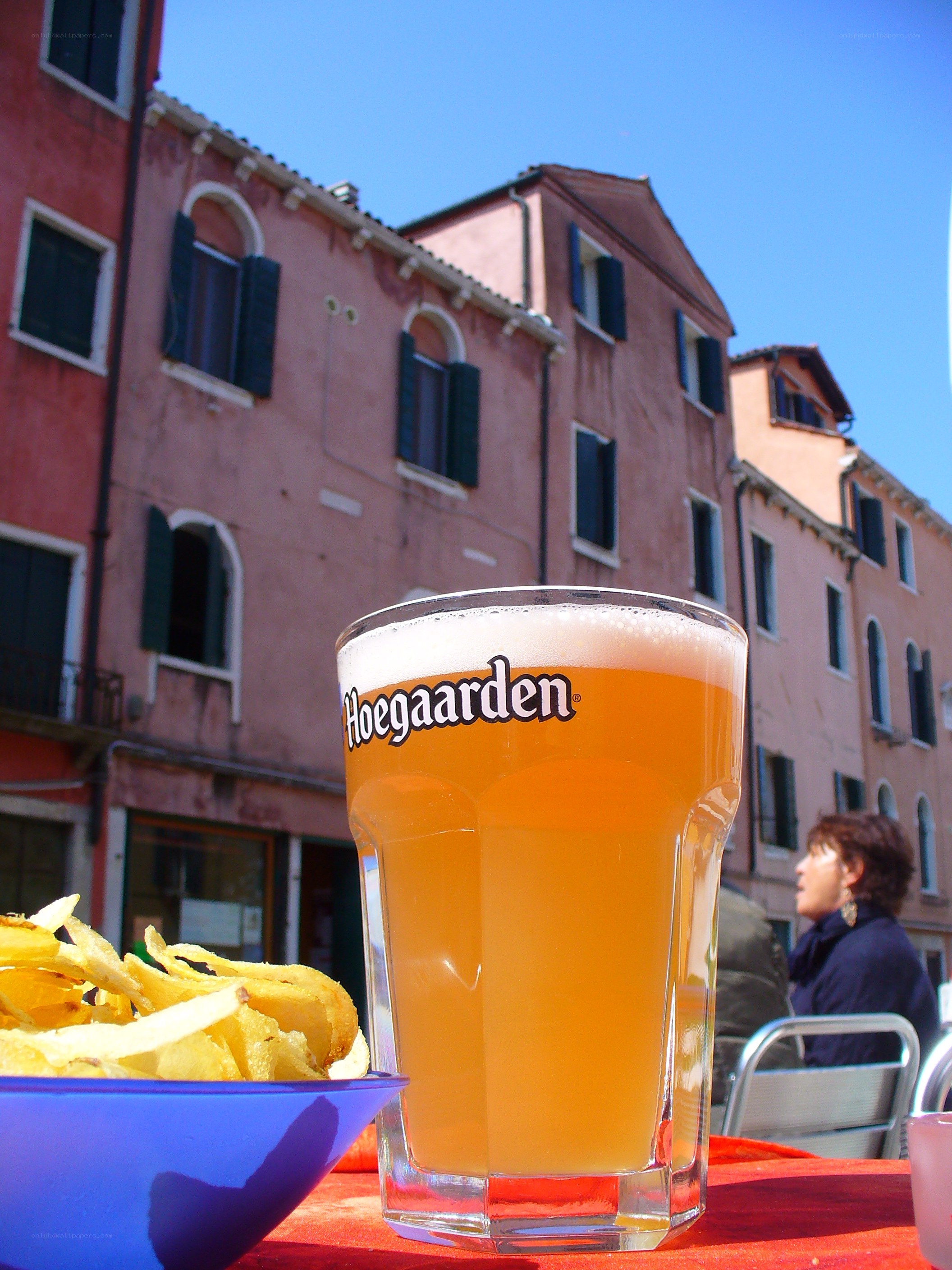 Beer and chips in Venice