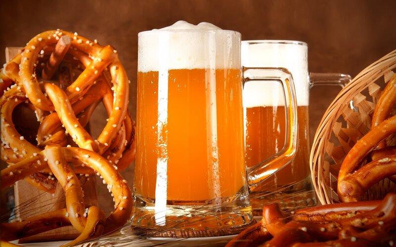 Beer and pretzels