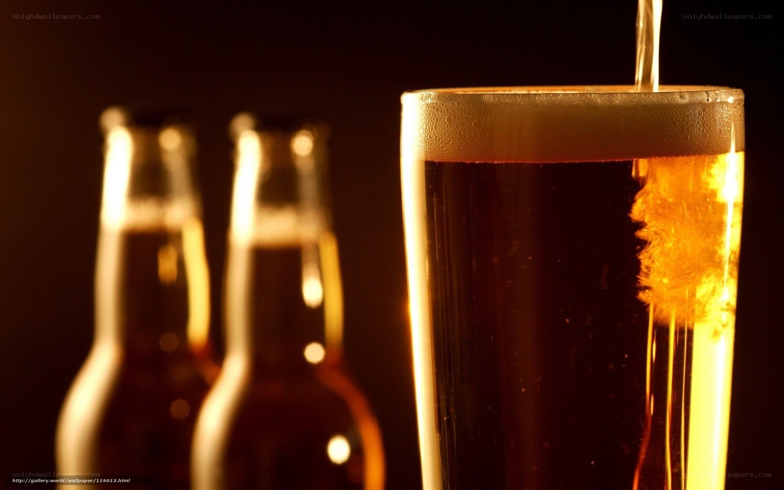 Beer being poured into a glass