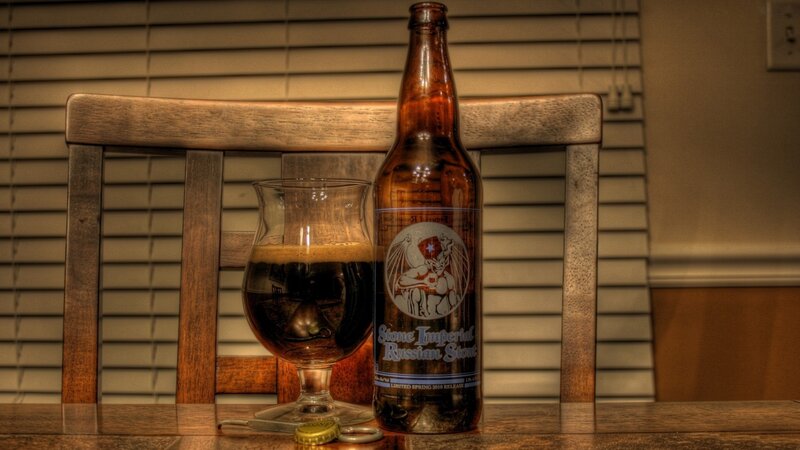 Beer Bottle and Glass — Brown