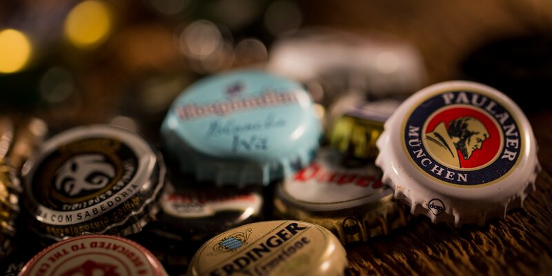 Beer Bottle Caps — Brown
