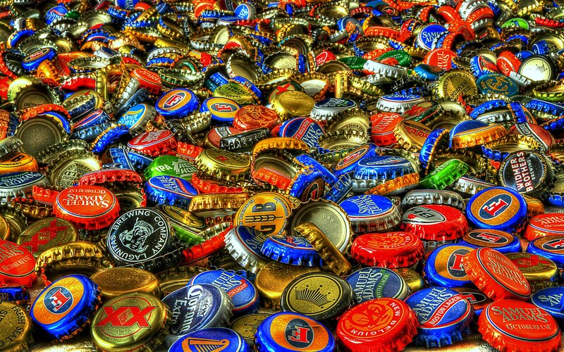 Beer Bottle Caps — Red