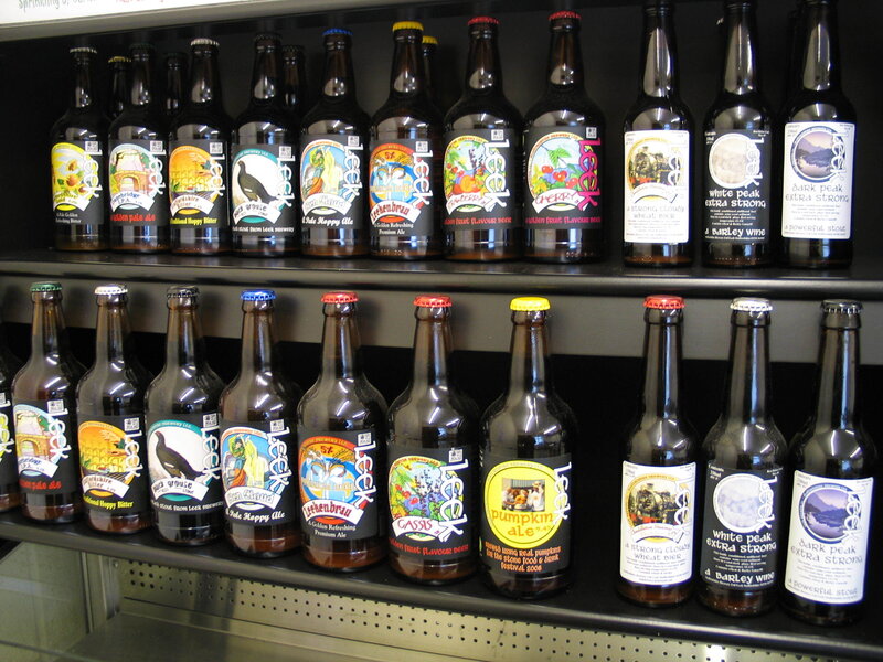 beer bottles on display