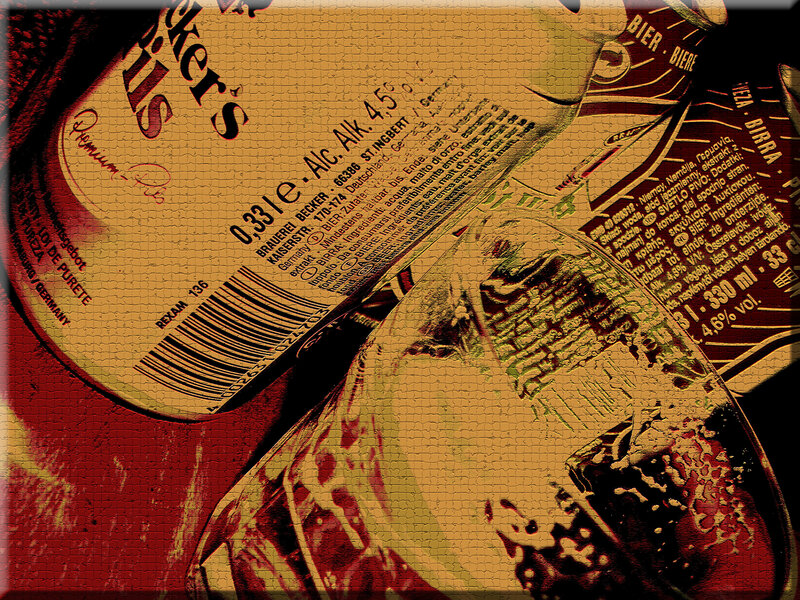 beer cans with labels