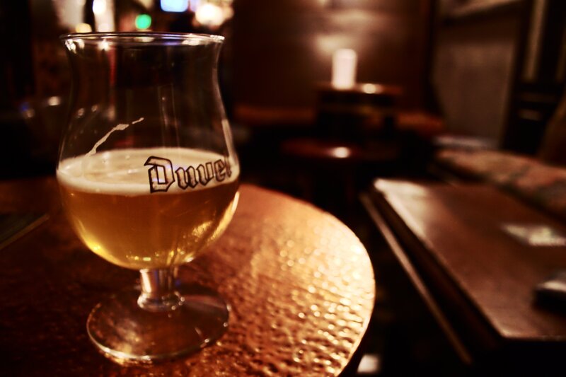 Beer glass on a table