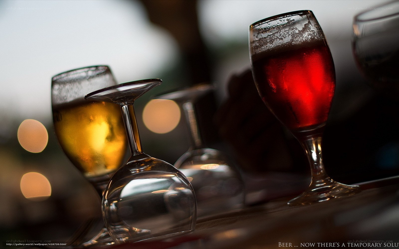 Beer glasses on a table