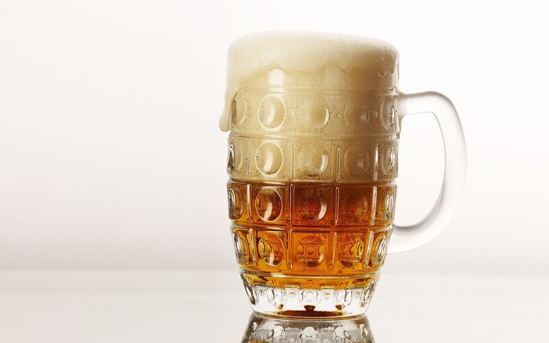 Beer in a Glass Mug — White