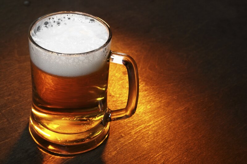 Beer Mug on Wooden Table — Brown