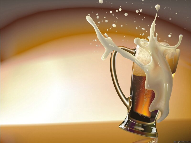 Beer Mug Splashing — Brown, Dynamic, Digital Art, Foam, Splashes, Glass