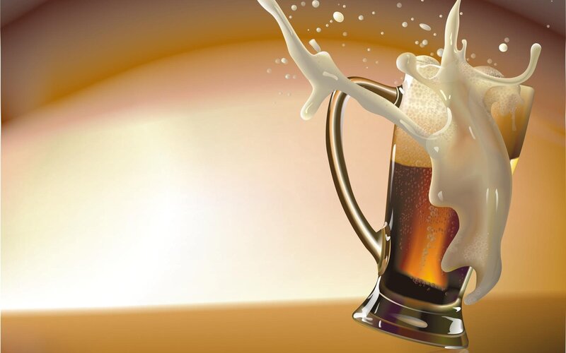 Beer Mug Splashing — Brown, Dynamic, Digital Art, Foam, Splashes