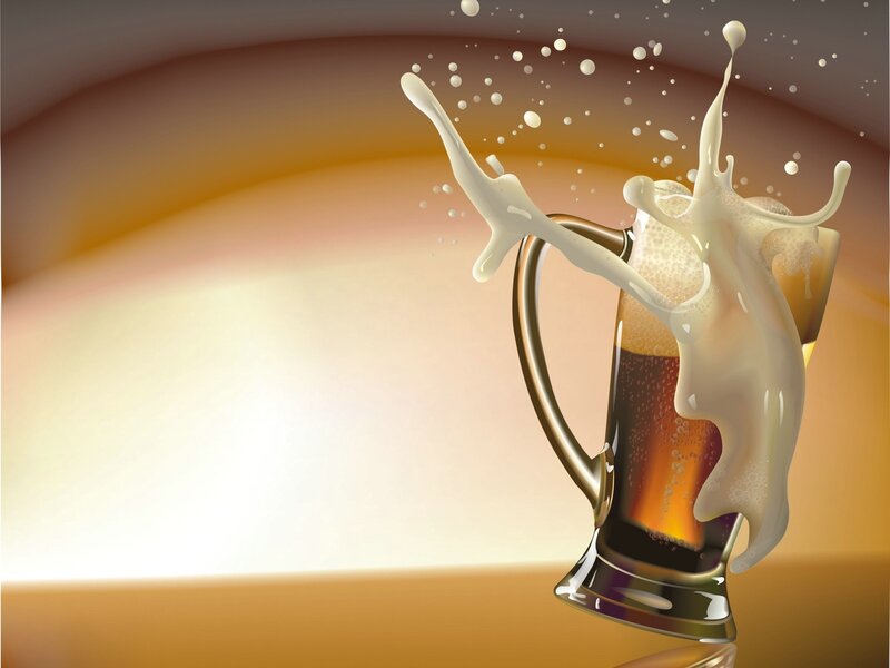 Beer Mug Splashing — Brown, Dynamic, Digital Art, Foam