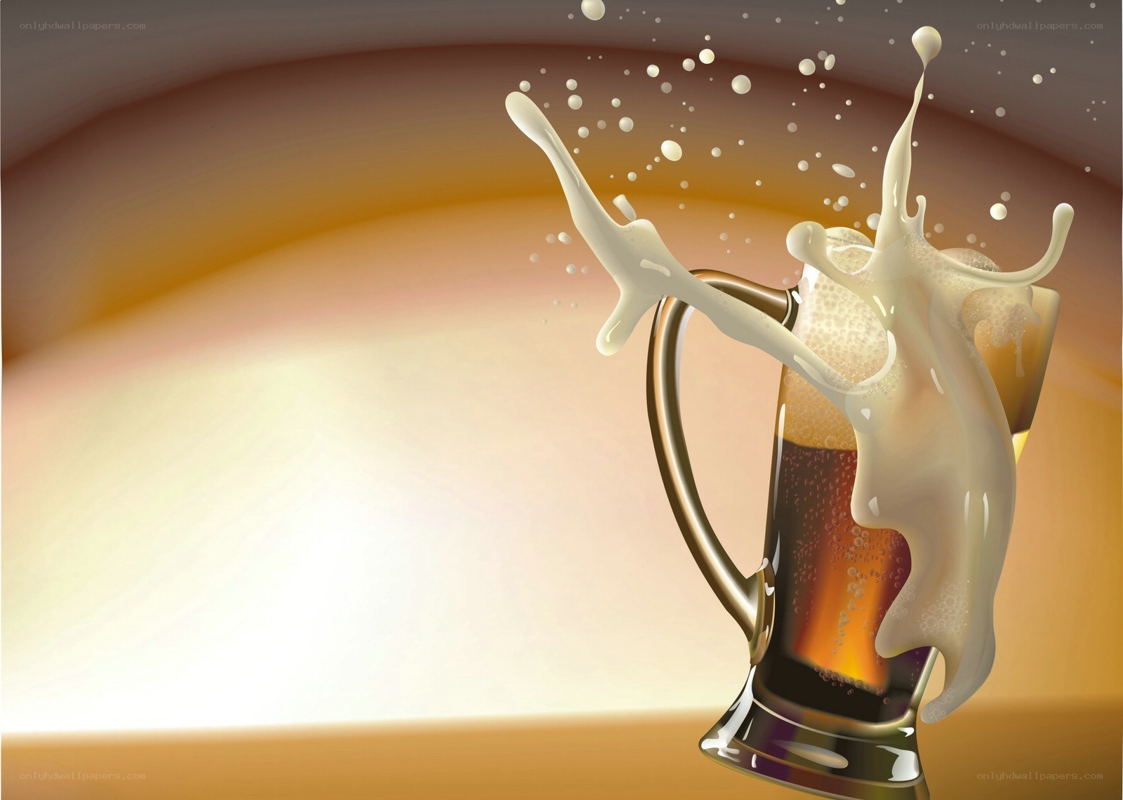 beer mug splashing foam