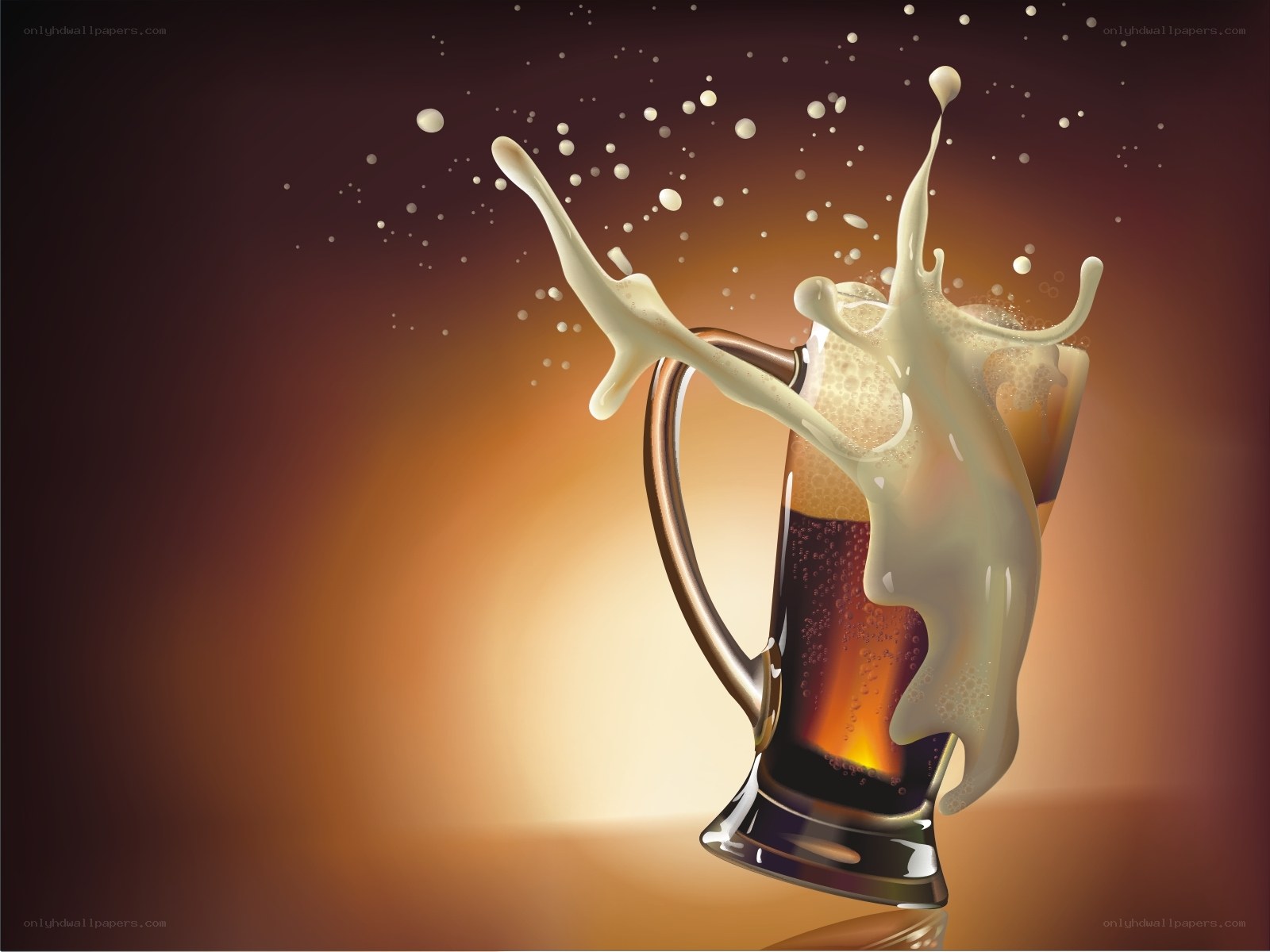 Beer mug splashing foam