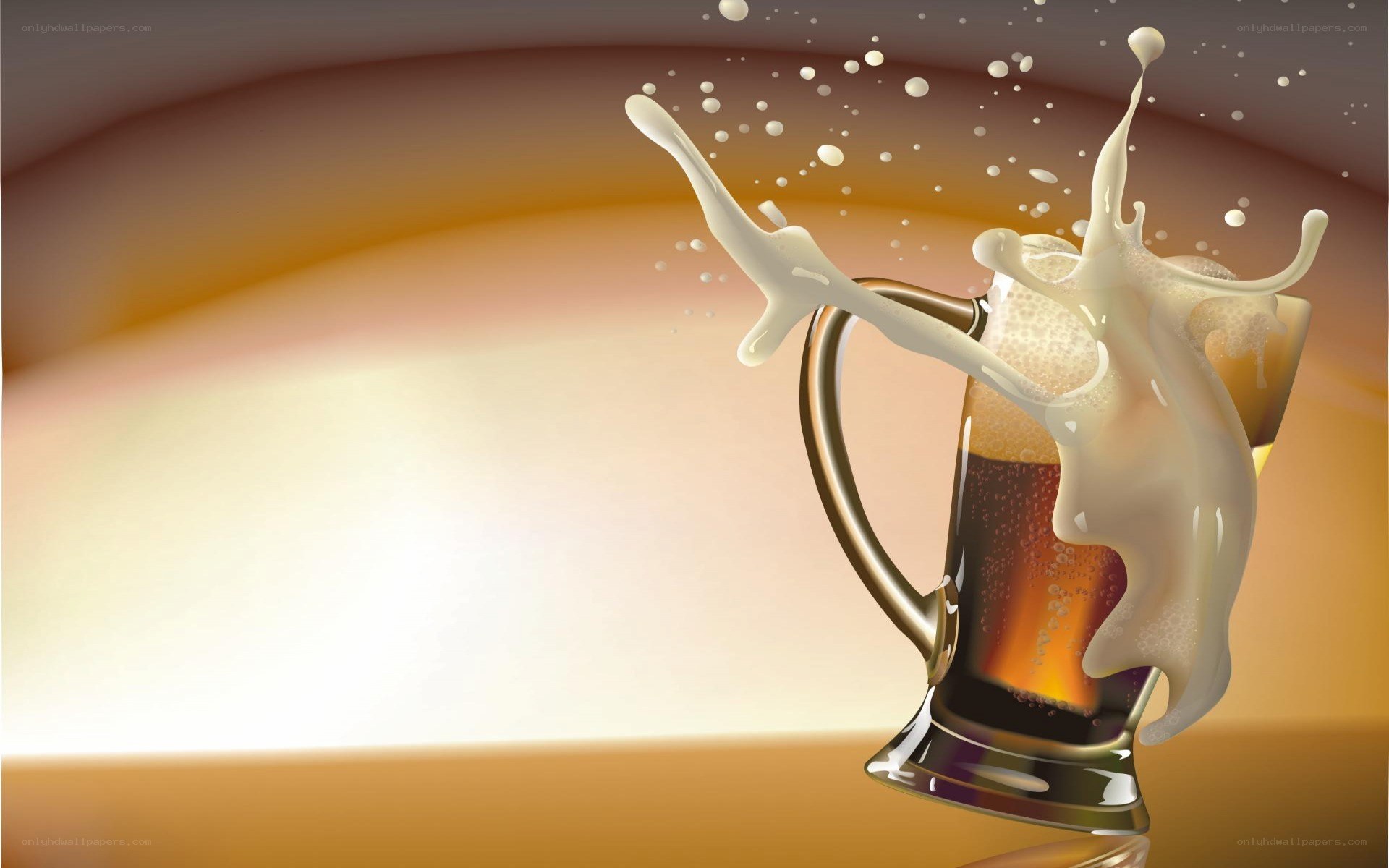 beer mug splashing foam