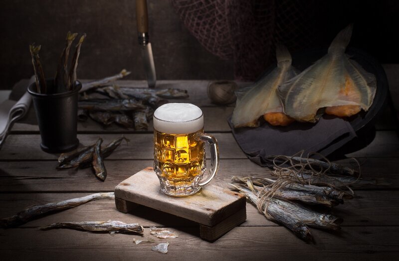 Beer Mug with Dried Fish