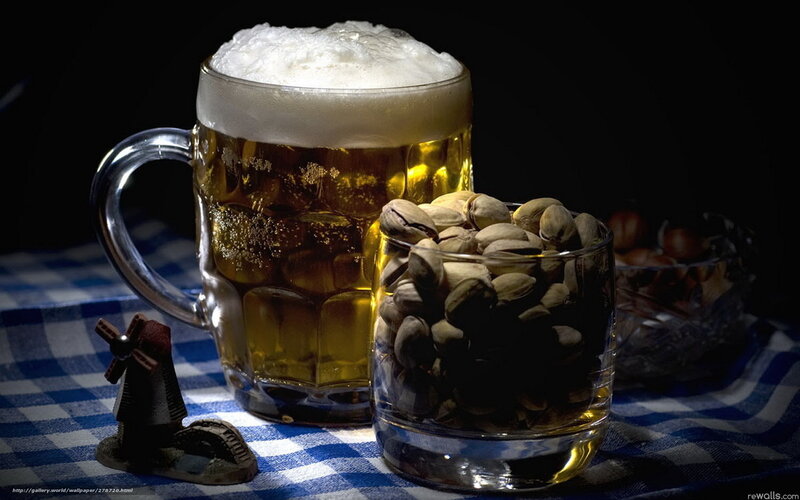 Beer Mug with Pistachios