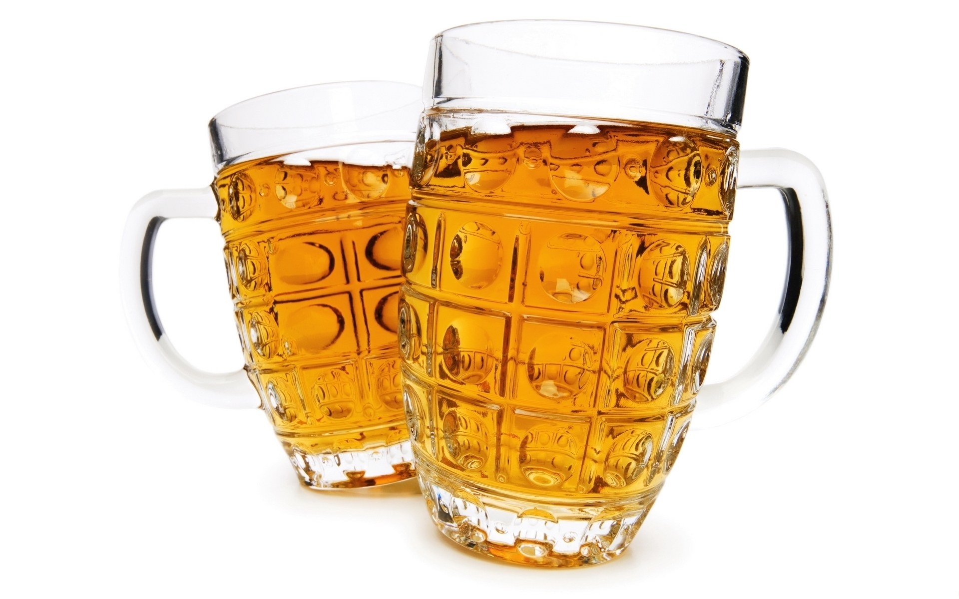 beer mugs on white background