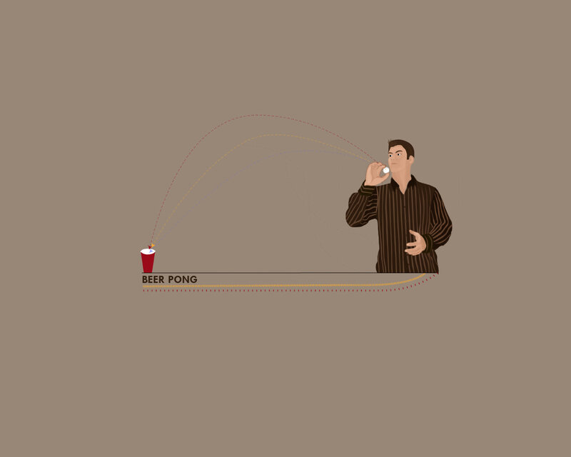 Beer Pong Game Illustration