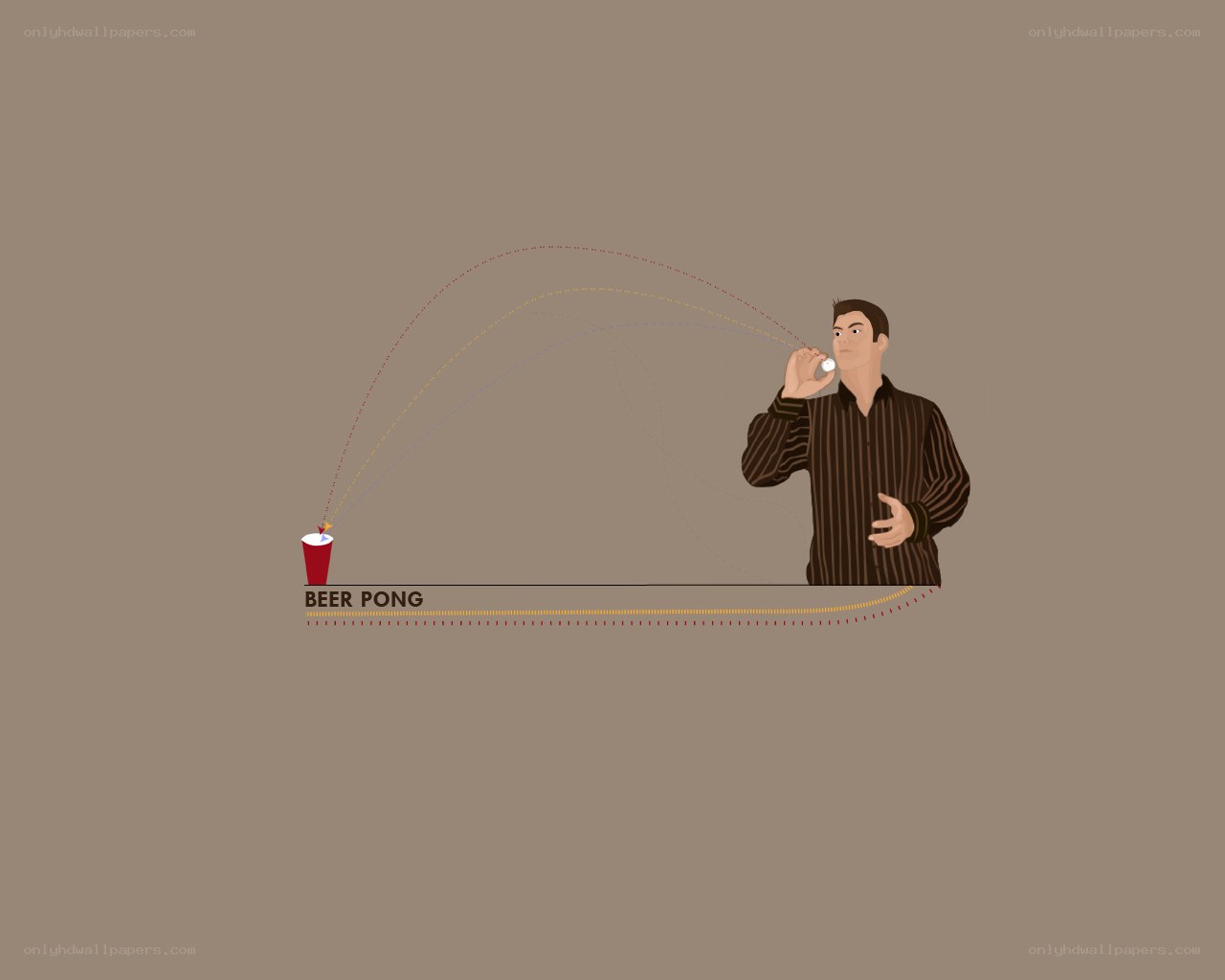 Beer Pong Game Illustration