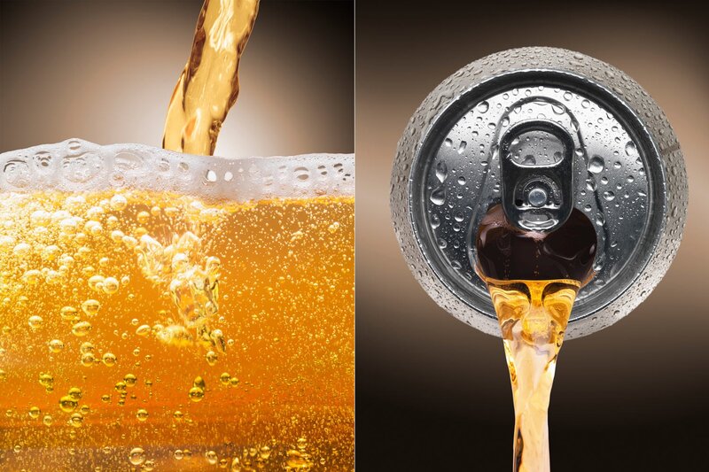 beer pouring into glass