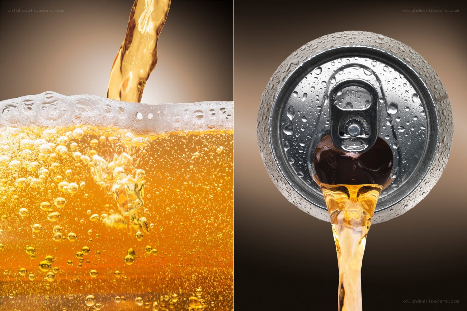 beer pouring into glass
