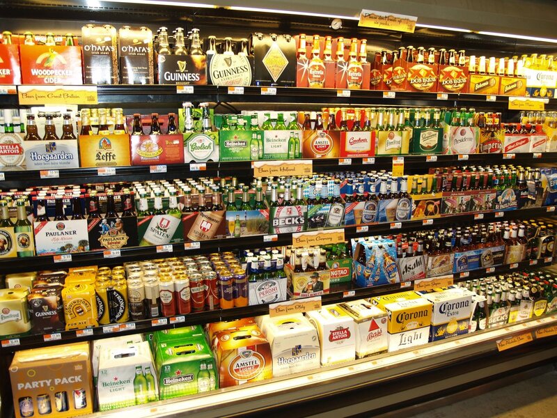 beer selection in a store