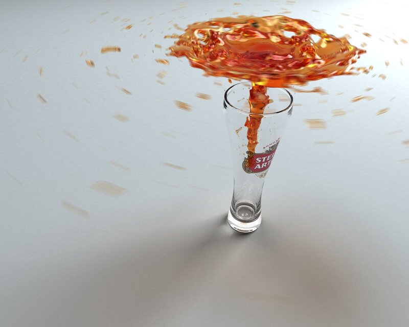 beer splash in glass