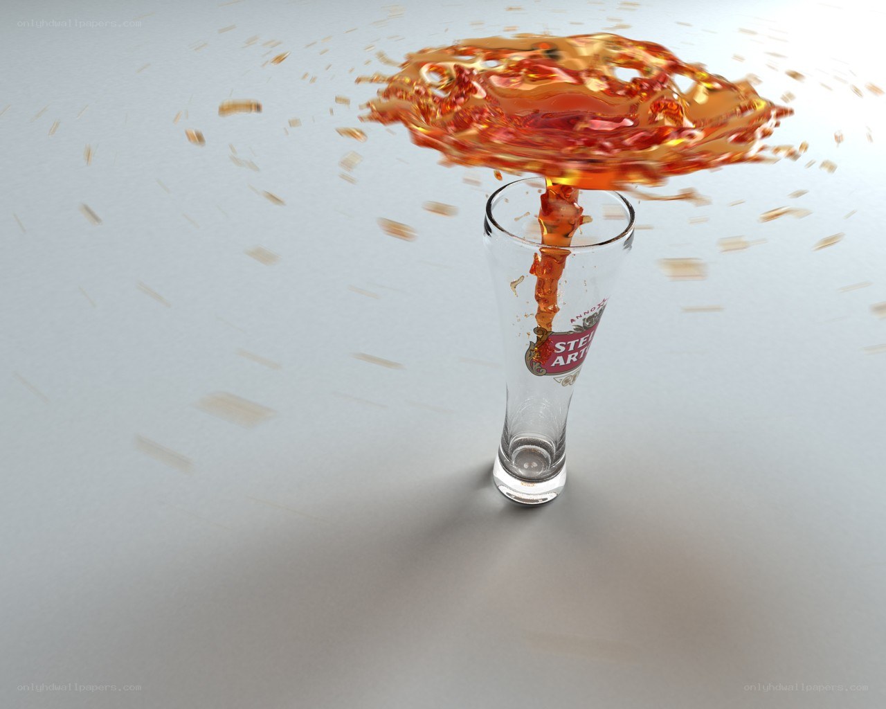 beer splash in glass