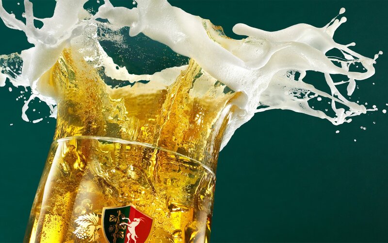 Beer Splashing from Glass — Gold