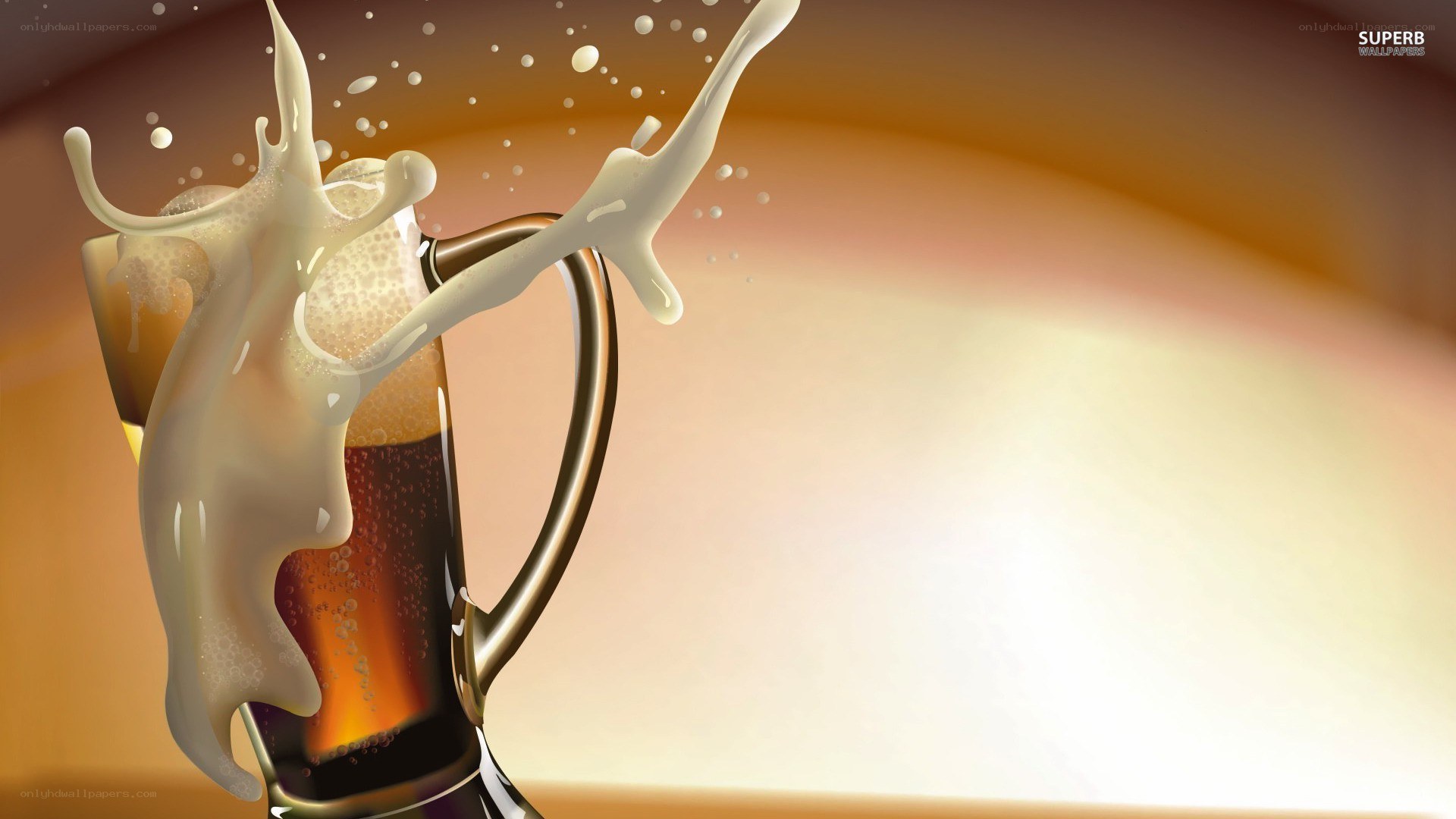 beer splashing in a mug
